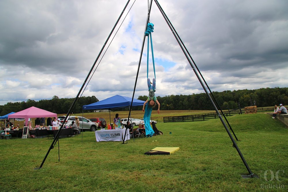  Culpeper nonprofit State Climb entertained festivalgoers with aerial silk gymnastics. (Photo Credit: Andra Landi) 