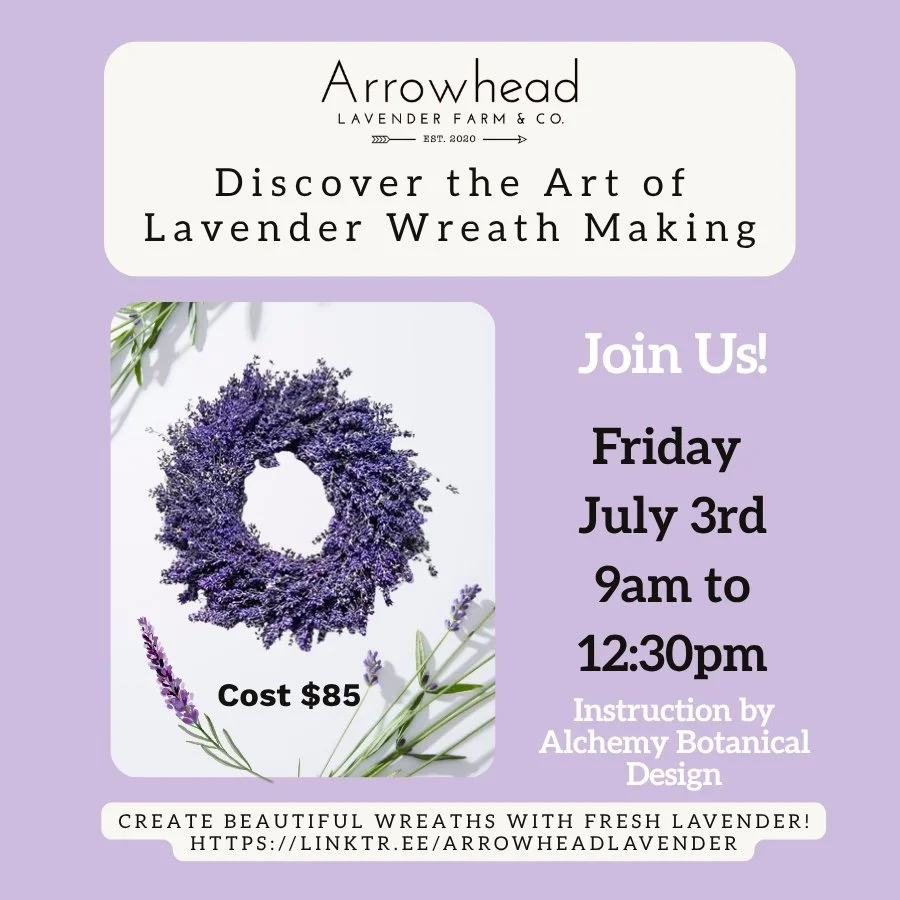 Lavender Wreath Making Class July 3 PM Class