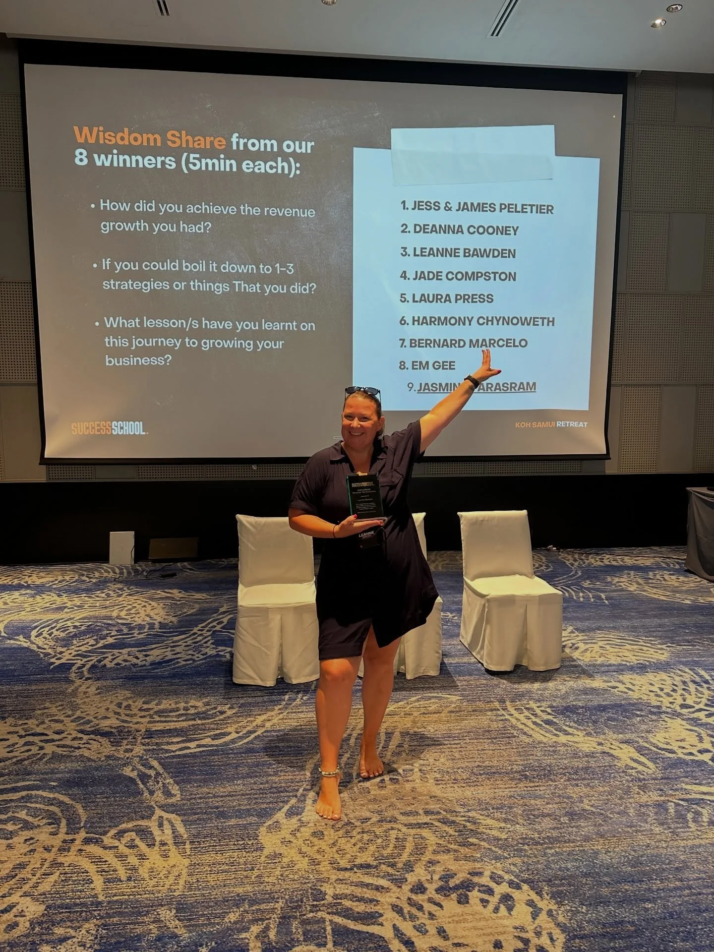 So for those who missed it, I&rsquo;m actually in Koh Samui for a 3 day business retreat. And today, on day one I won an award 🙊 

It was to acknowledge that I&rsquo;ve levelled up.

That level up is an extra $10k in revenue per month. That&rsquo;s 