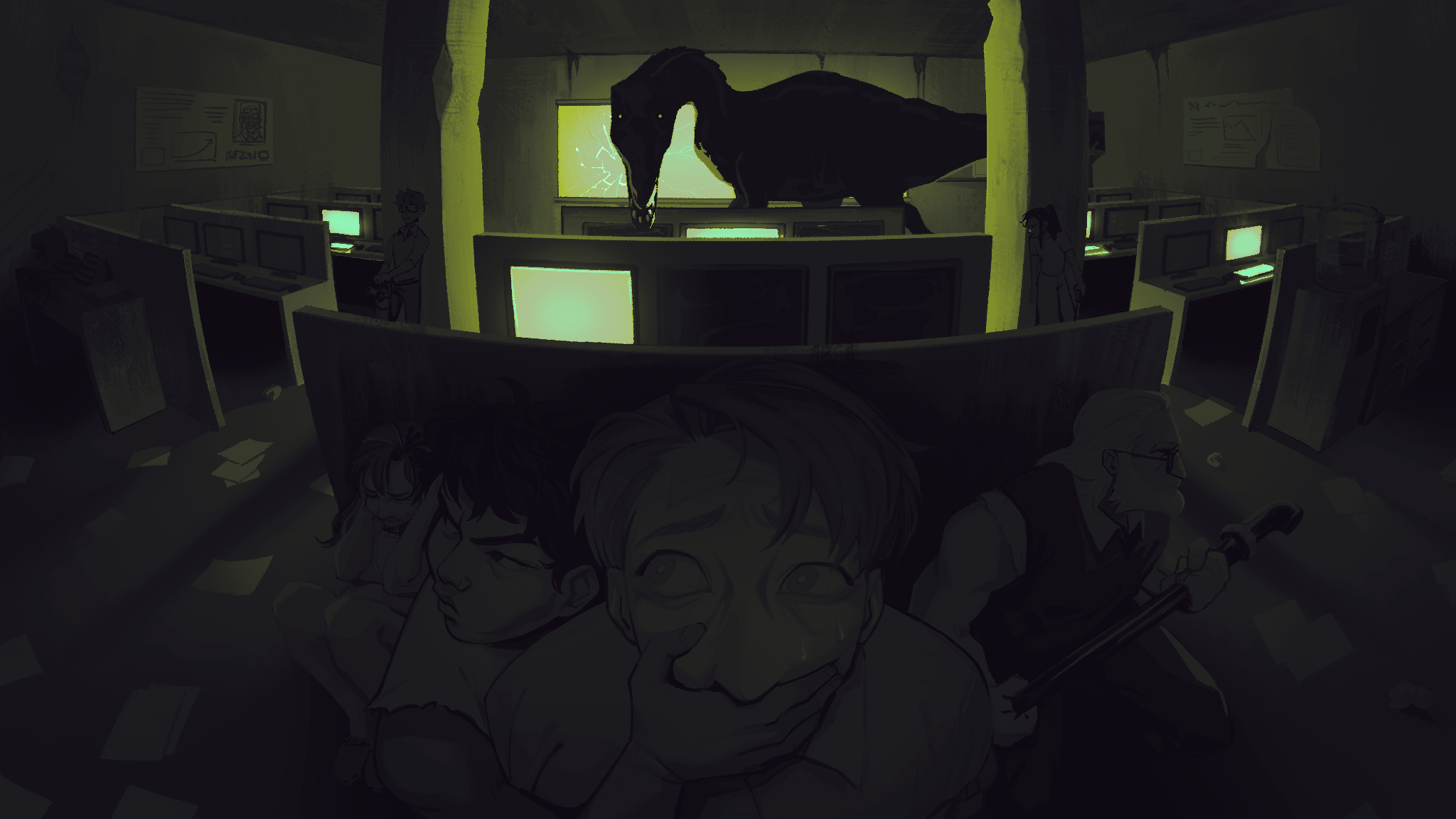 Dinosaur horror game concept art