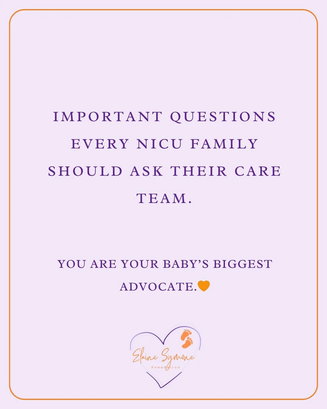 We are sharing some questions every NICU parent should ask their care team! 

Every parent deserves to feel informed, confident, and supported during their NICU journey. 

Save this or share it with a NICU parent who may need it, and remember: your q