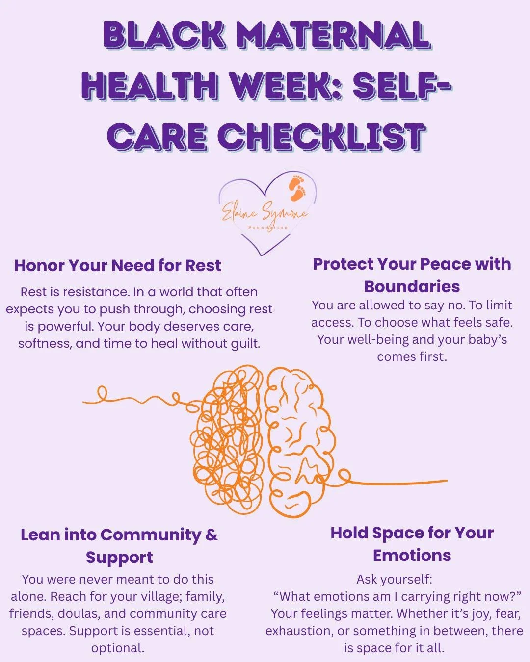 During Black Maternal Health Week, and always, we honor the importance of mental health, self-care, and support. 🧠

Choosing rest. Setting boundaries. Accepting support.

These aren&rsquo;t luxuries, they&rsquo;re necessities.

How are you feeling t