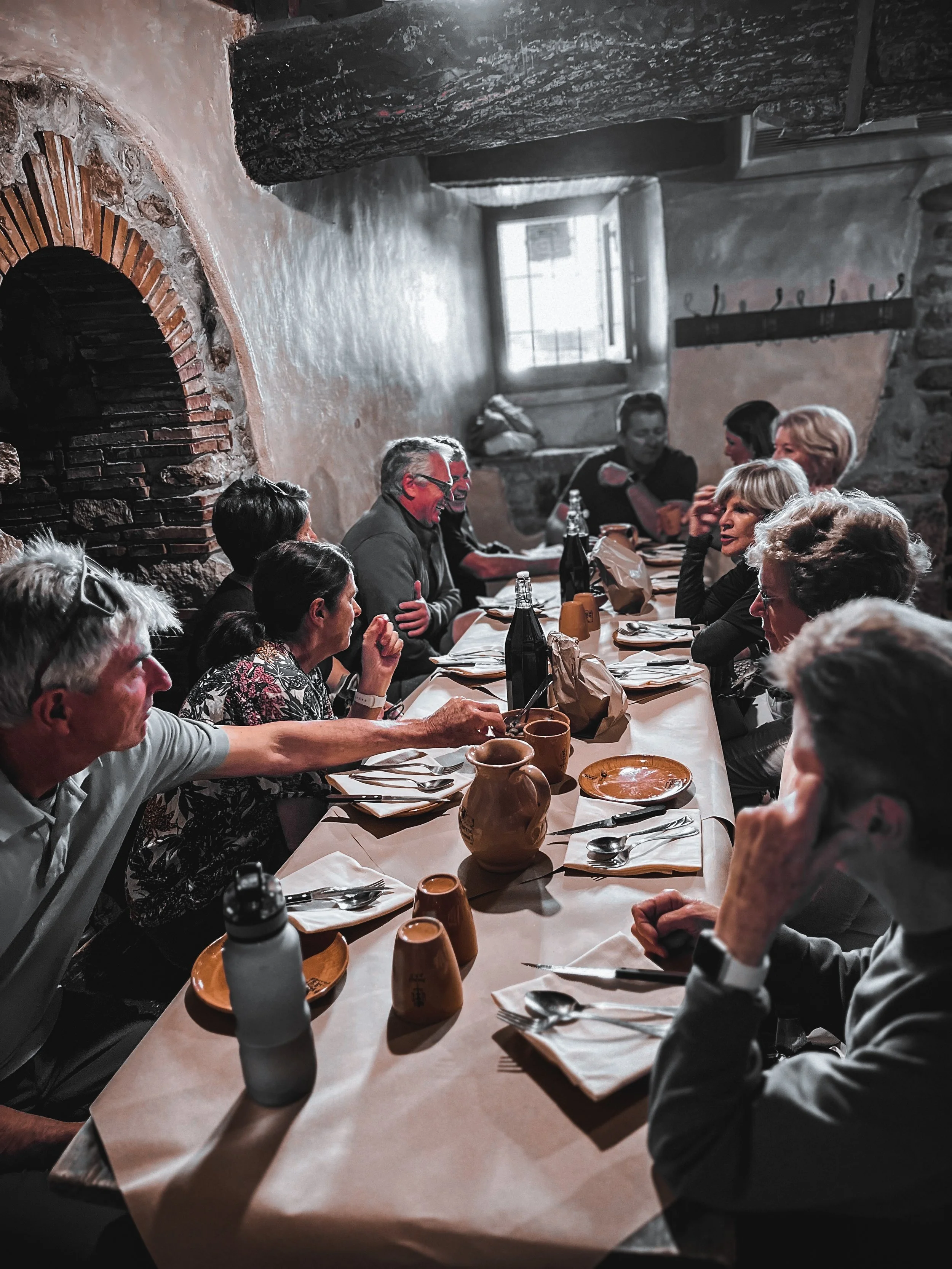 Antica Travel Co guests at the Taverna del Barone in Fumone, Ciociaria. The Wild Heart of Italy. 