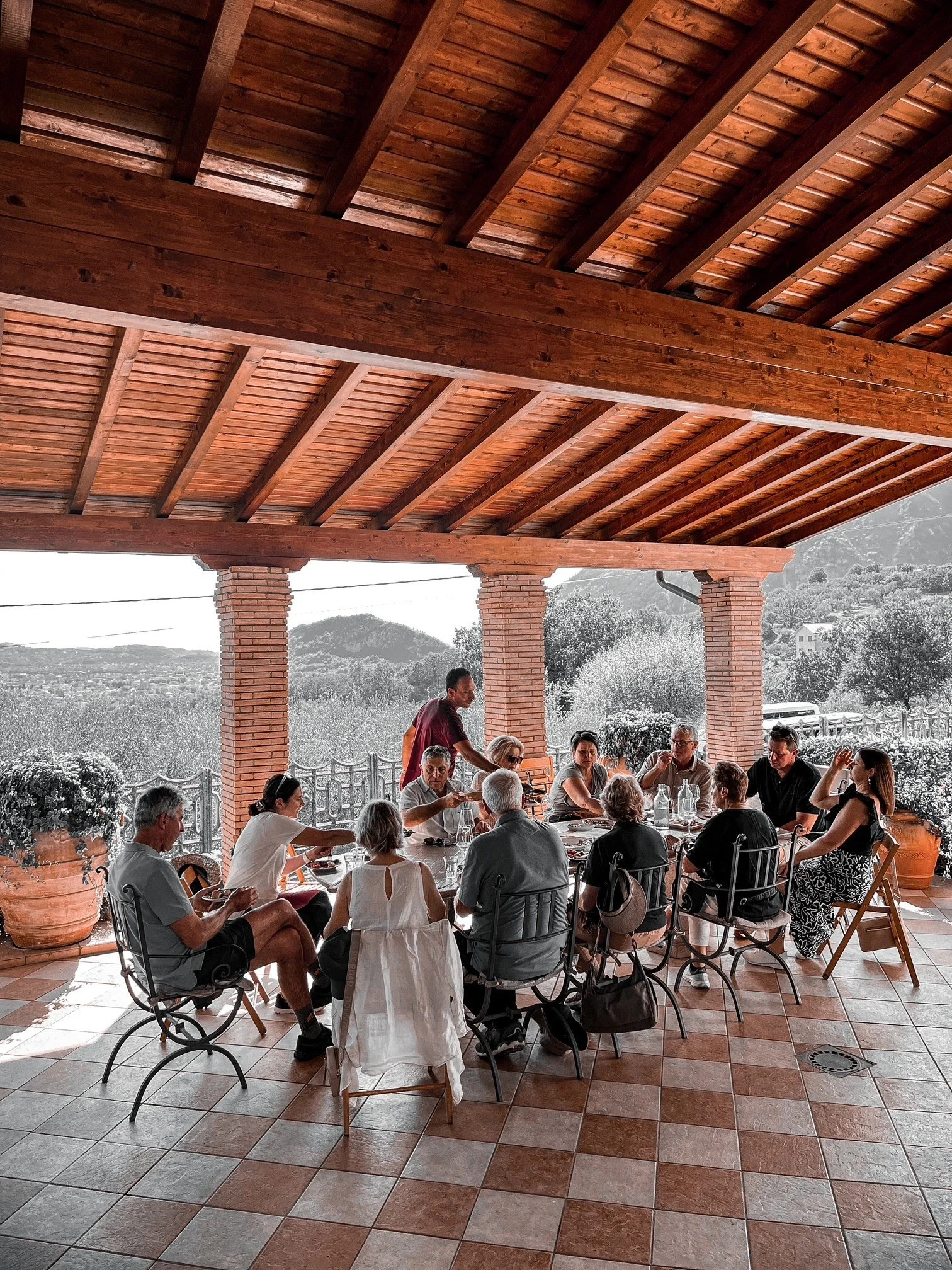 Antica Travel Co guests enjoying a wine tasting at an organic vineyard in Ciociaria, the Wild Heart of Italy