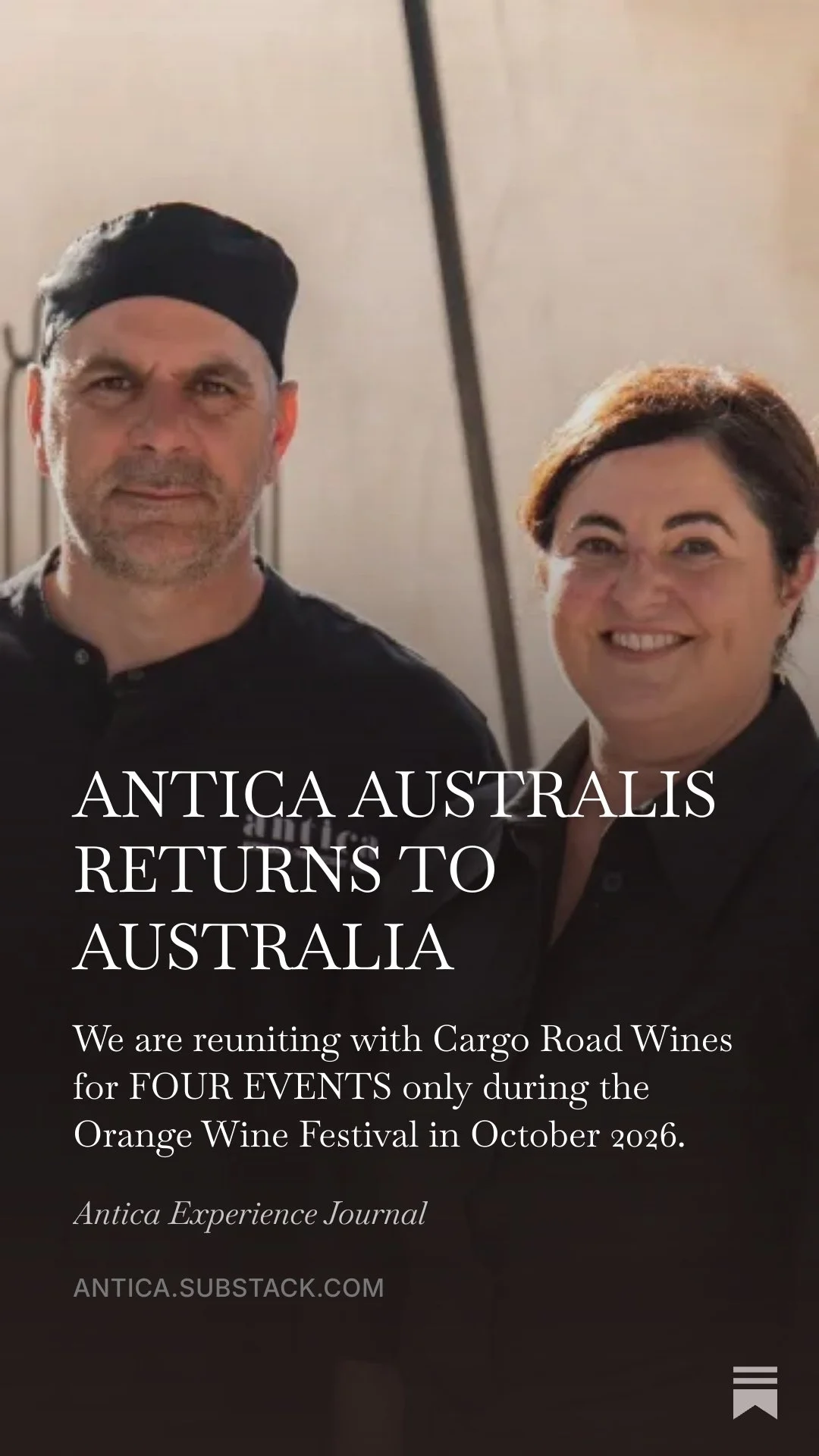 Chef Paolo Picarazzi Kelly Picarazzi Storyteller Antica Australis