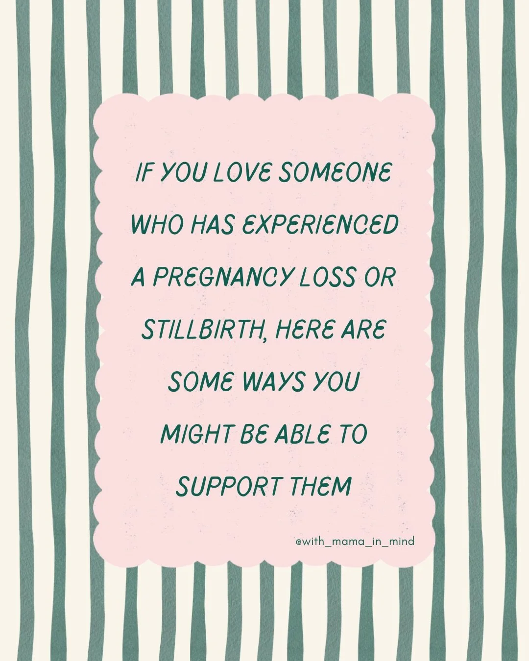 If you love someone who has experienced a pregnancy loss or stillbirth, here are some ways you might be able to support them:

1. Ask if they named their child &amp; if it would be okay for you to reference their baby by their name.

2. Intentionally