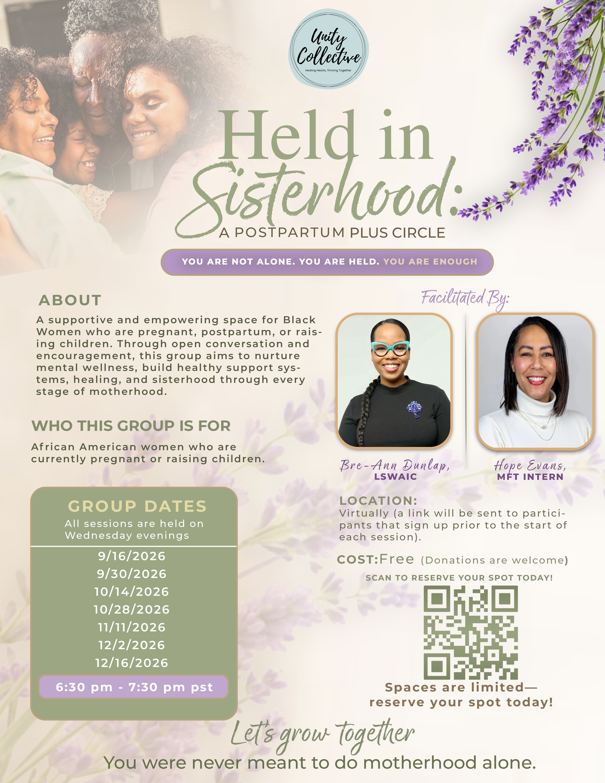 Held in Sisterhood: A Postpartum Plus Support Group (LAUNCH)