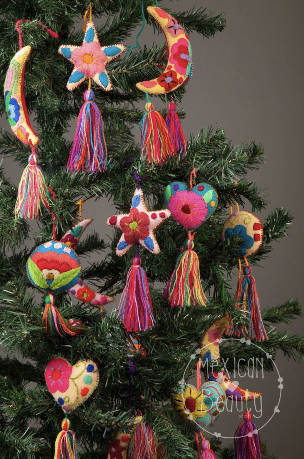 Felted Embroidered Christmas Ornaments