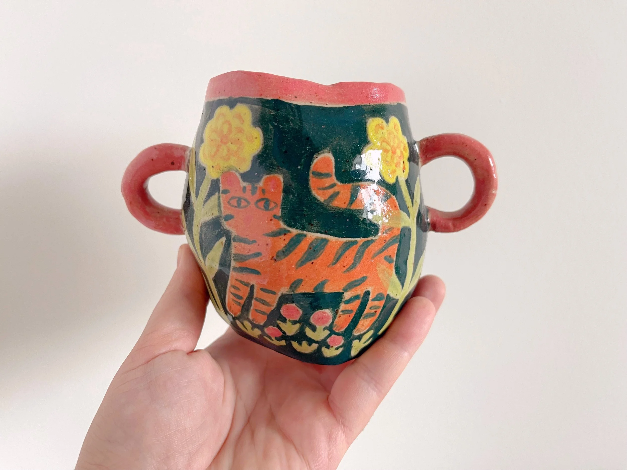 Tiger Floral Mini Vase