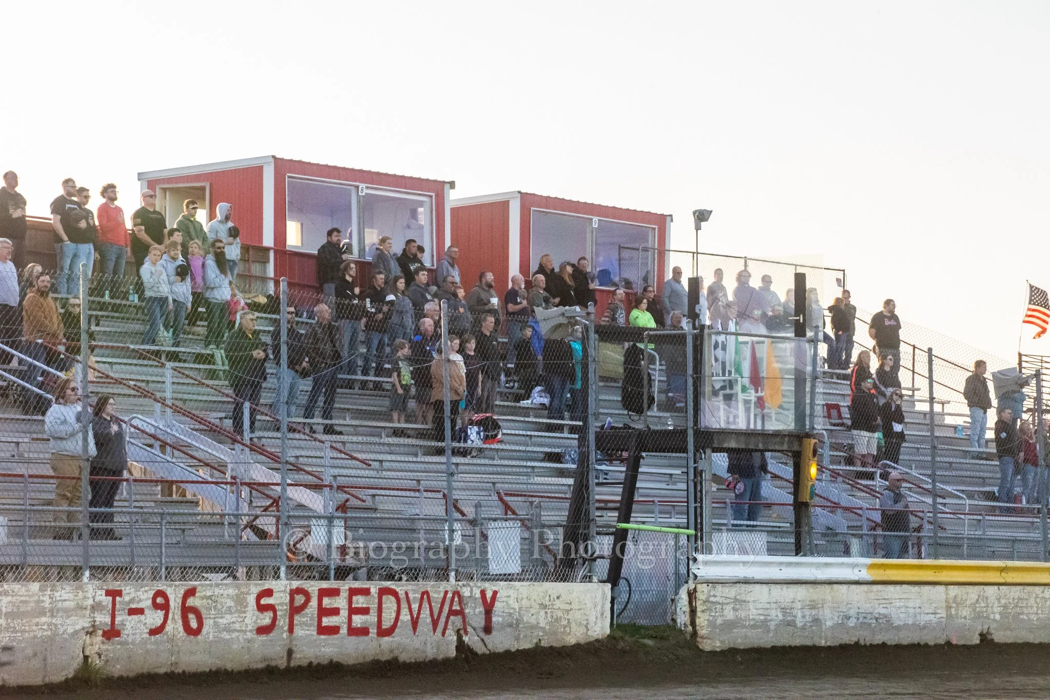  The growing friday-night crowd at I-96 Speedway. 