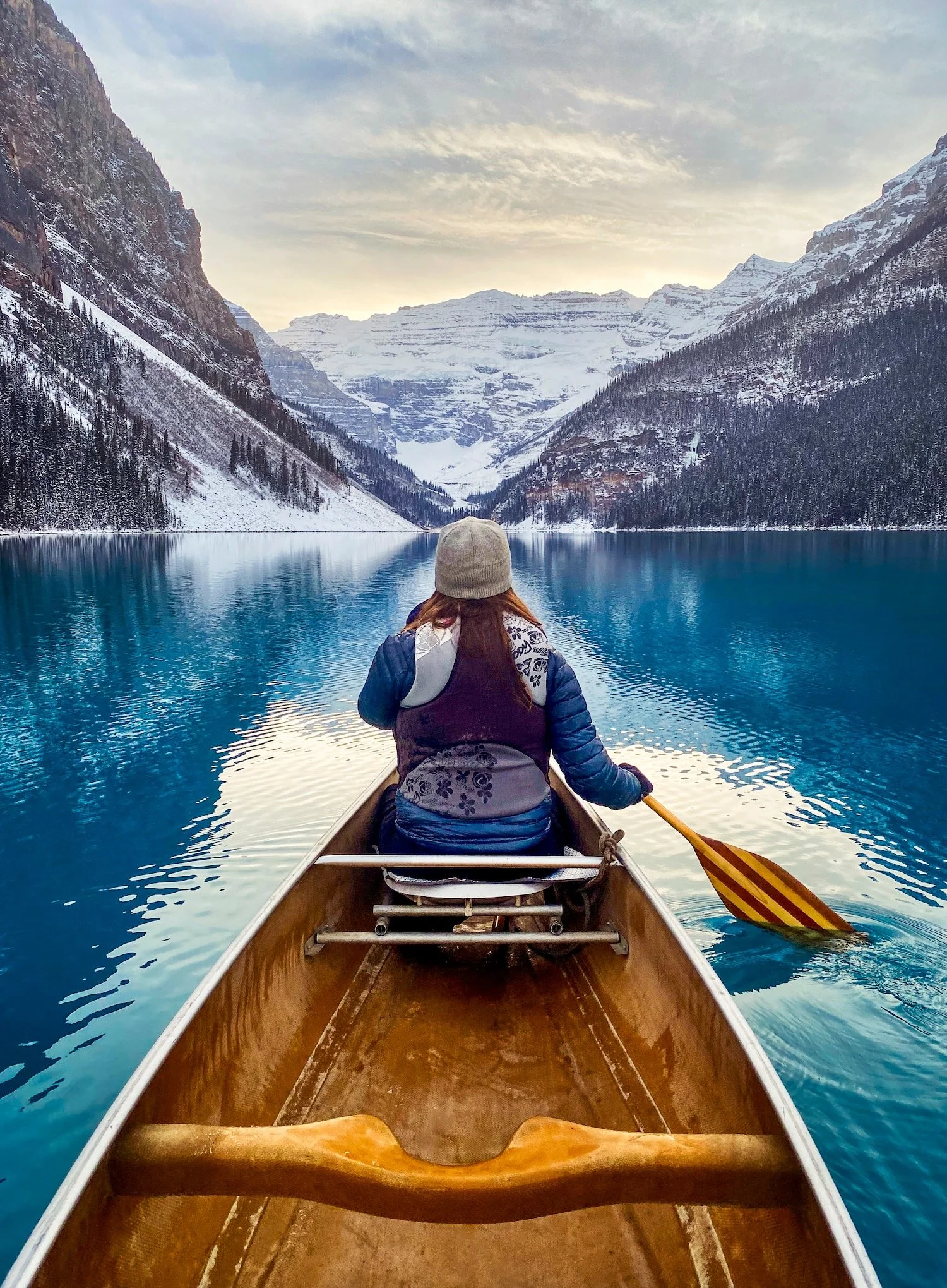 Snowy Canoeing_Lake Louise_Banff National Park_Robert Massey Photography.jpeg