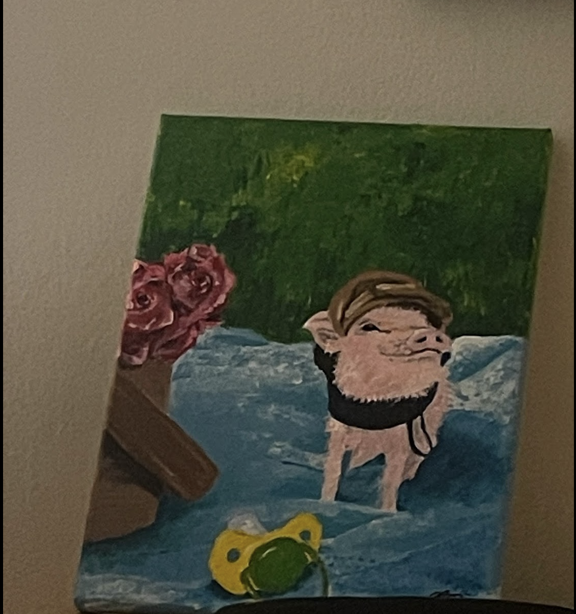 baby pig on a blanket