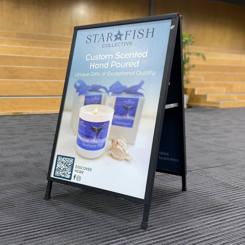 A frame signage design for Starfish Collective corporate gifts and candles