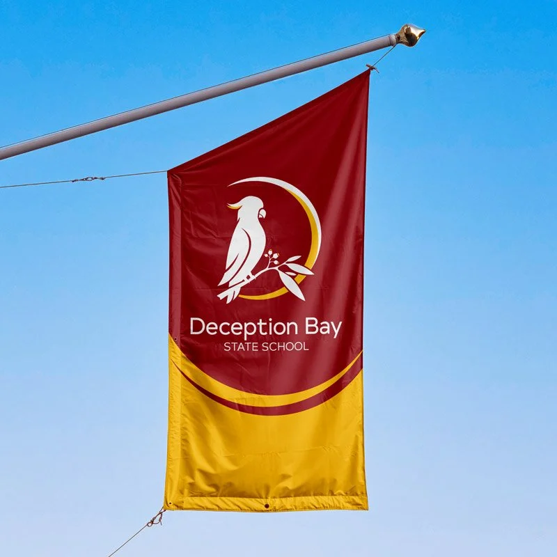 school logo design signage flag