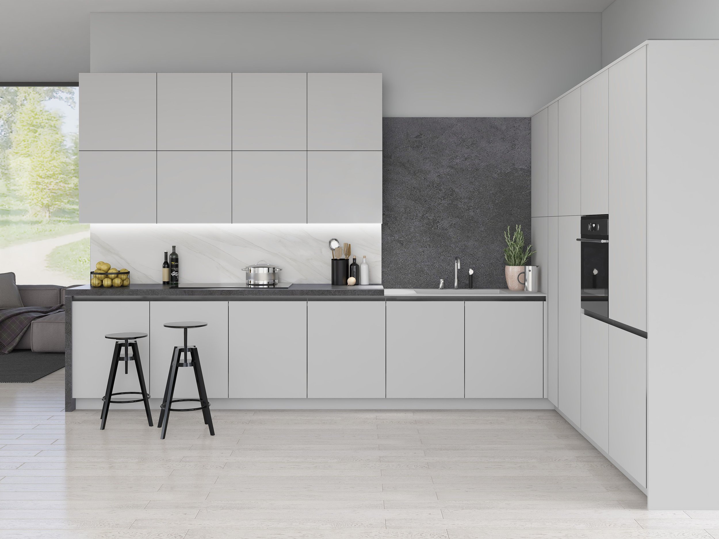Edged Vaasa - Gloss White Grey