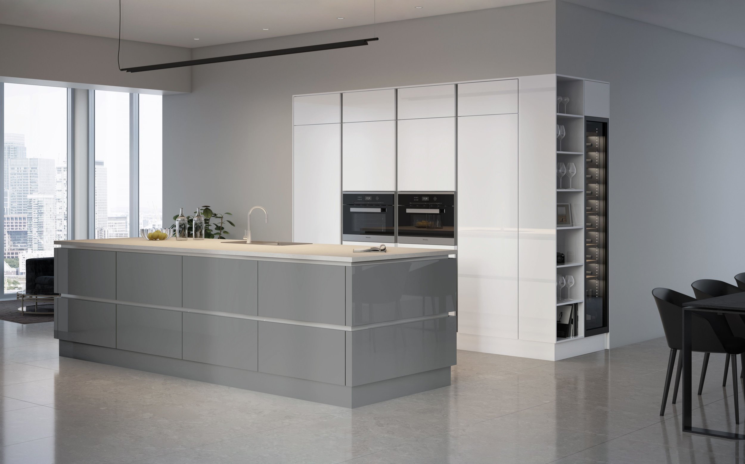 Edged Phoenix - Gloss White & Dust Grey