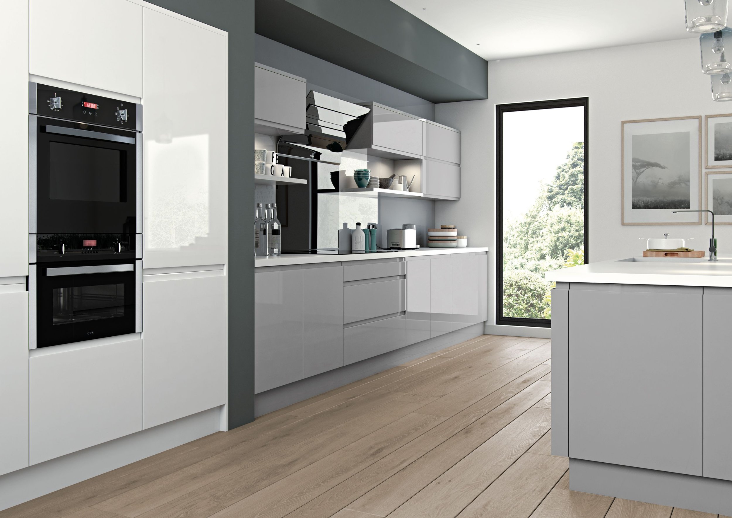 Luzzi - Gloss Grey & White
