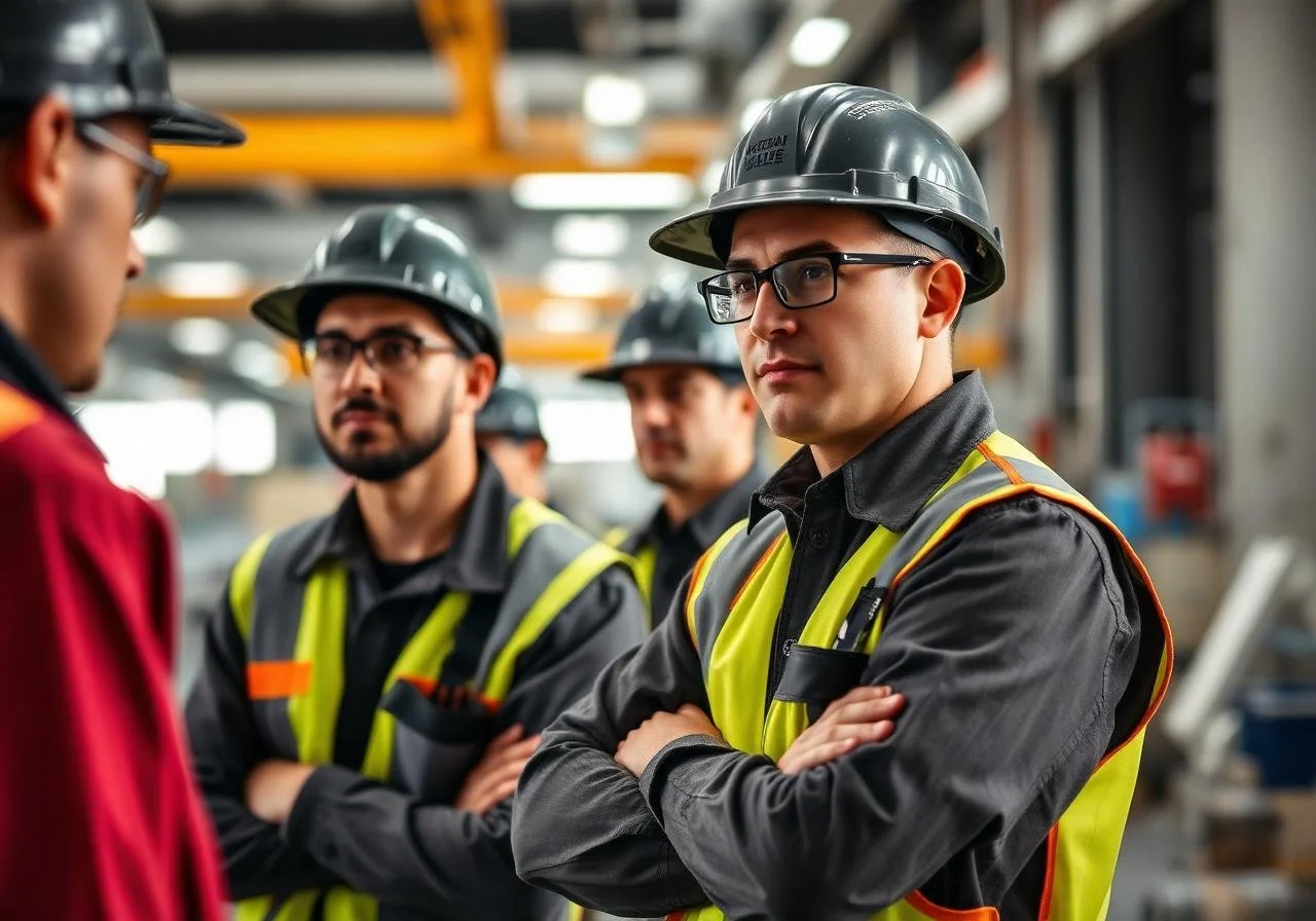 Construction men in a meeting