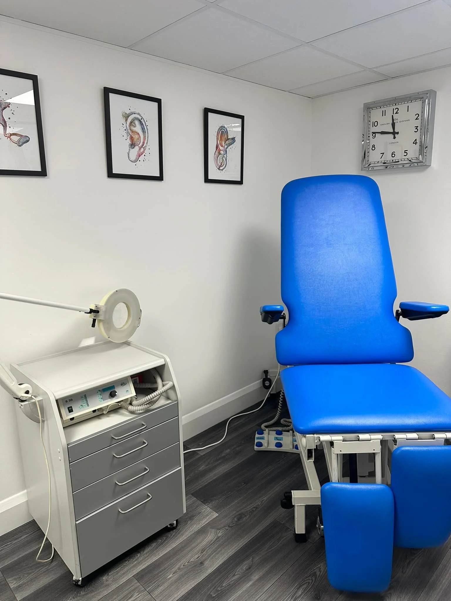 Blue therapy chair in the personal wellbeing room