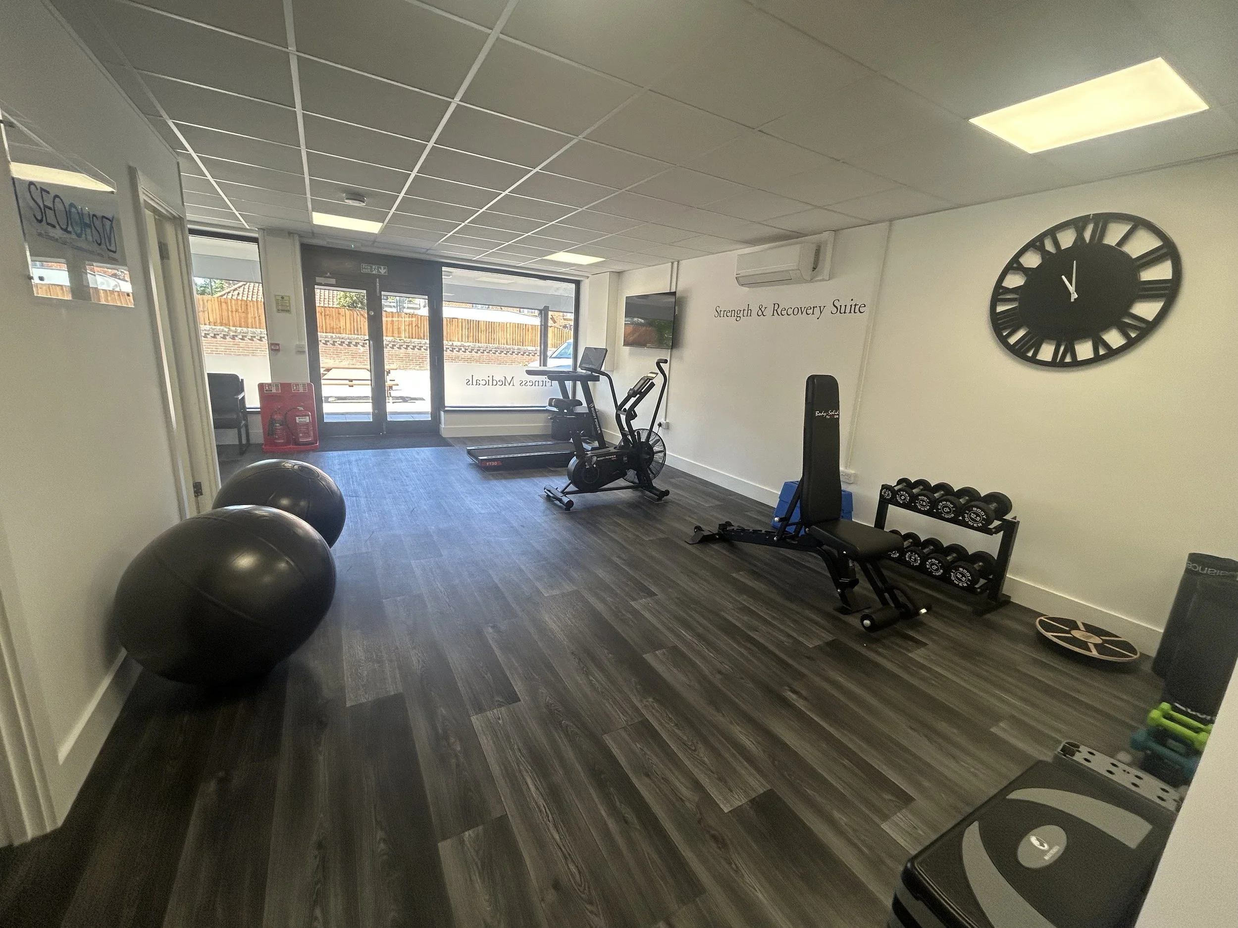 Rehab room with fitness equipment