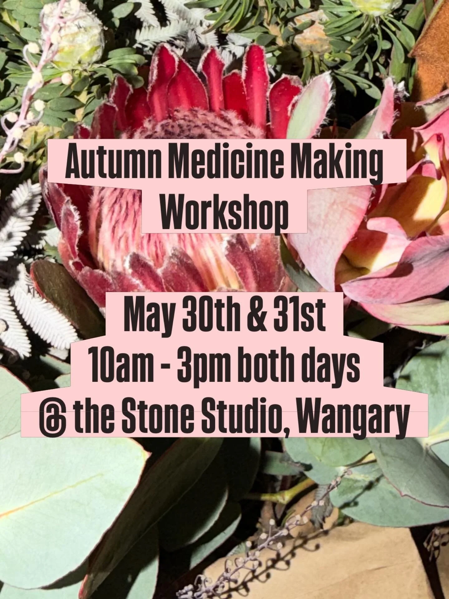 Join me on the rug for the fourth and closing round of my seasonal medicine making workshop.

When: May 30th and 31st
Time: 10am til 3pm both days
Where: The Stone Studio, Wangary
Cost: $490

I&rsquo;m keeping this one purposefully small and intimate
