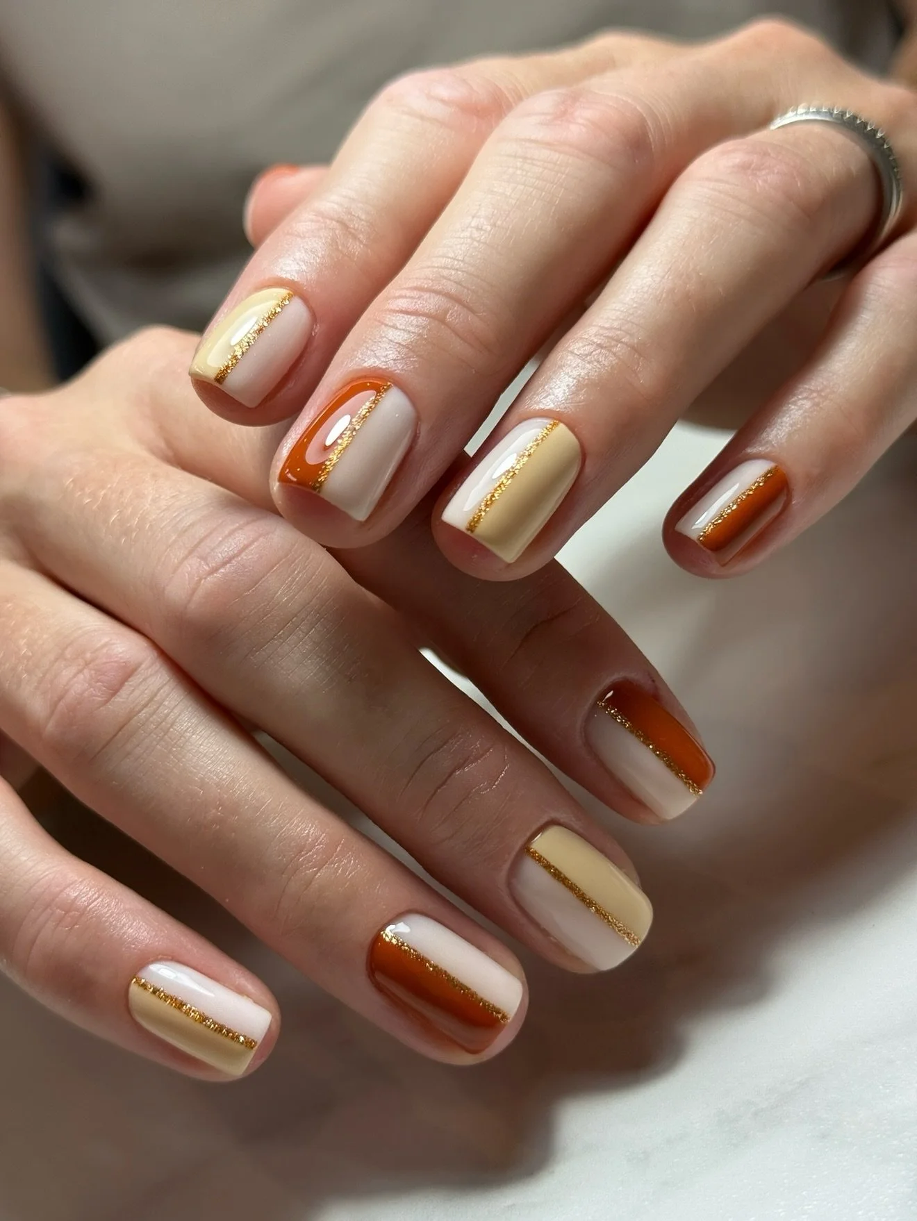 TRANSITIONAL NAIL ART 🍂
As the season changes, so does the nail art…
Service:
BIAB Infill + Gold nail art 
Products:
Bunny BIAB, Fall, Doe & Art Deco @the_gelbottle_inc 
To shop these autumnal shades, visit my link in my bio 🔗 
#tgb