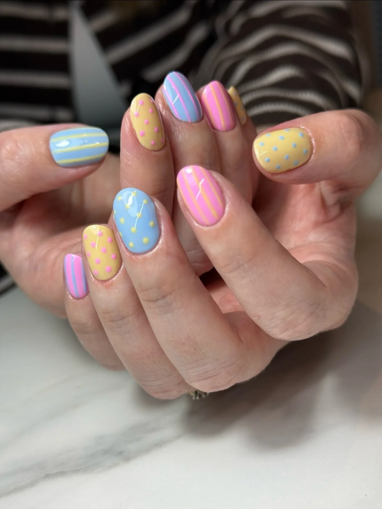 Spring has well &amp; truly sprung 🌸🐣🩵

We went back and forth with inspo but settled on this design &amp; colour combo, let us know what y&rsquo;all think below&hellip;

Products:
Ultra Stick Base
Fae Novabuild 
Pitstop
Ultra Shine Top
@nailcraft