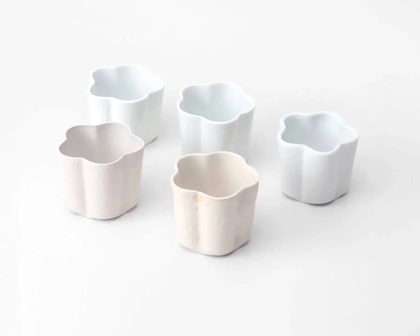 Five-lobed Porcelain Cups