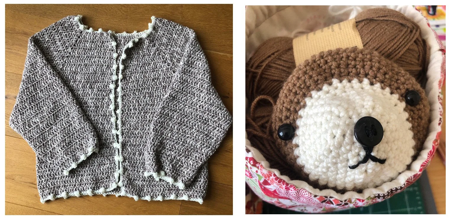 Shereen's sweater and otterbear