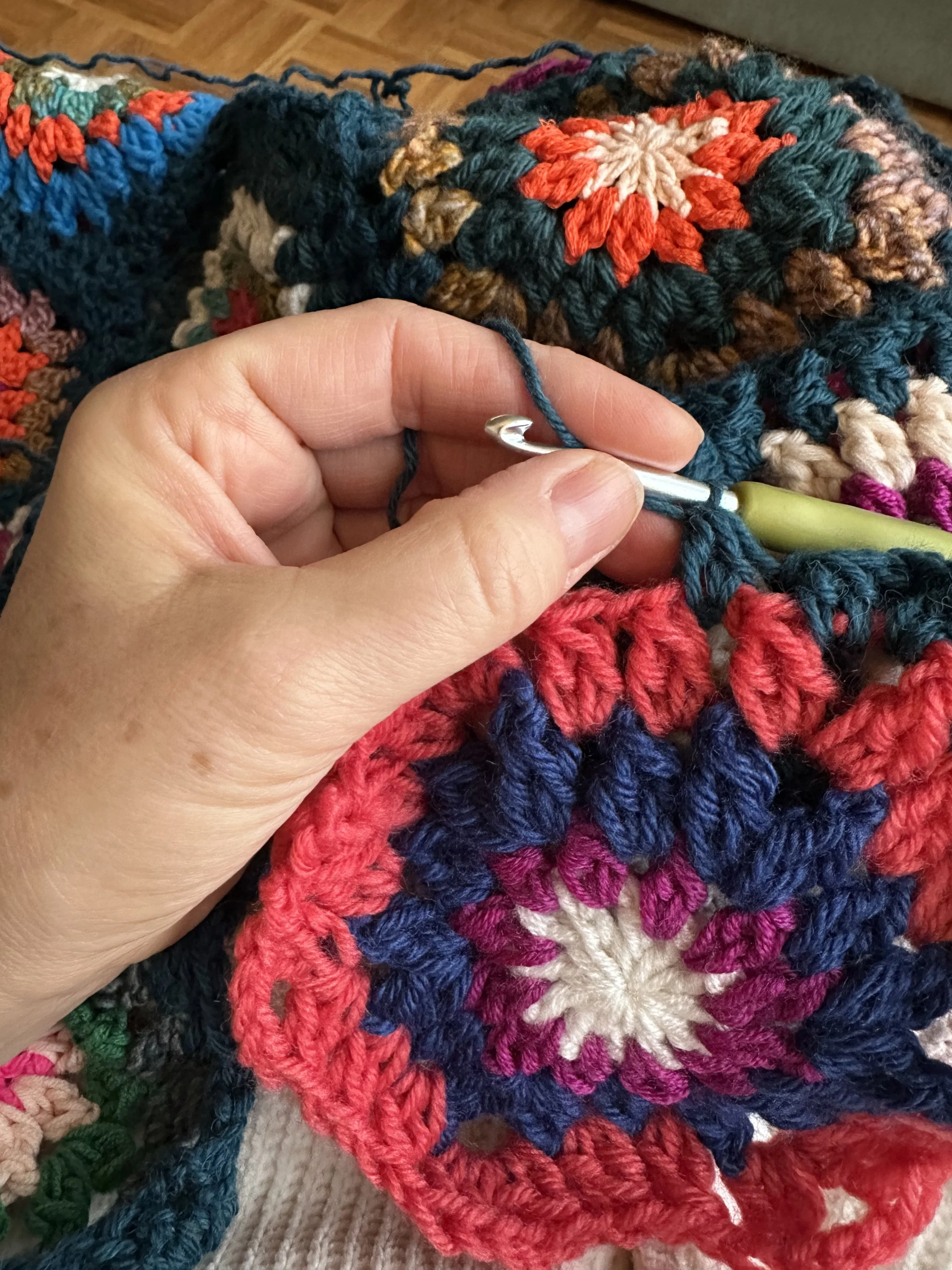 Shereen's hexagon blanket process