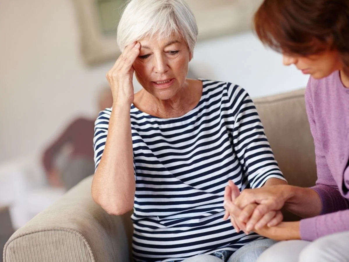 a woman receiving care during a vertigo episode