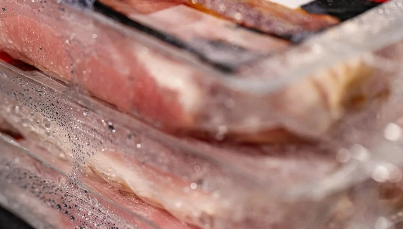 Chilled meats wrapped in ExcelAir perforated pallet wrap improving cold chain efficiency