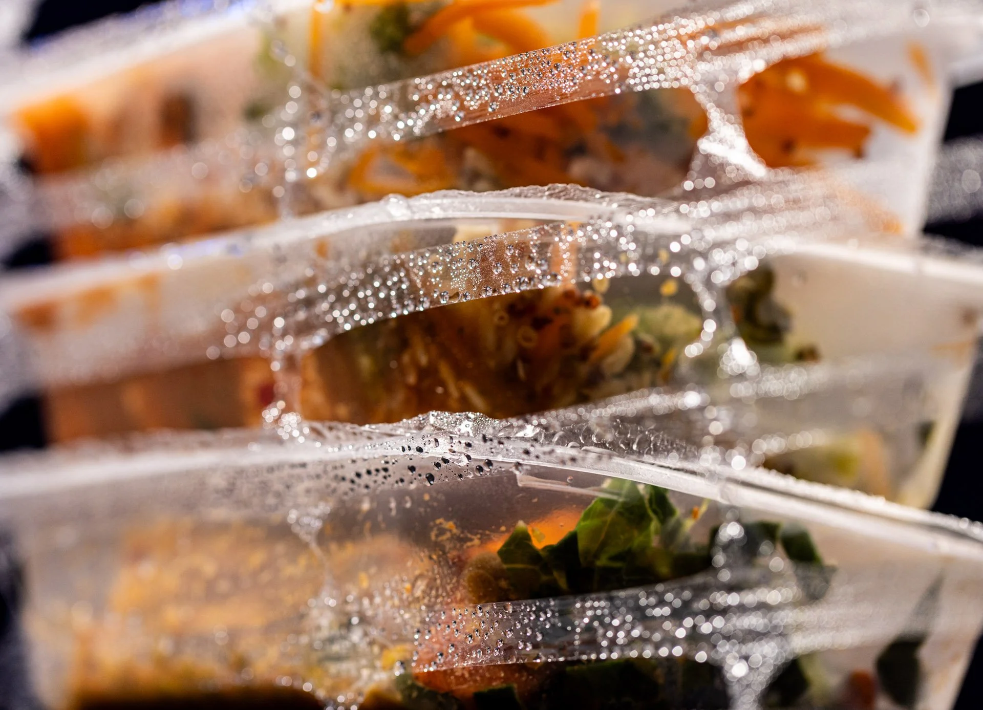 Chilled ready meals wrapped in ExcelAir ventilated pallet wrap preventing condensation and speeding cooling