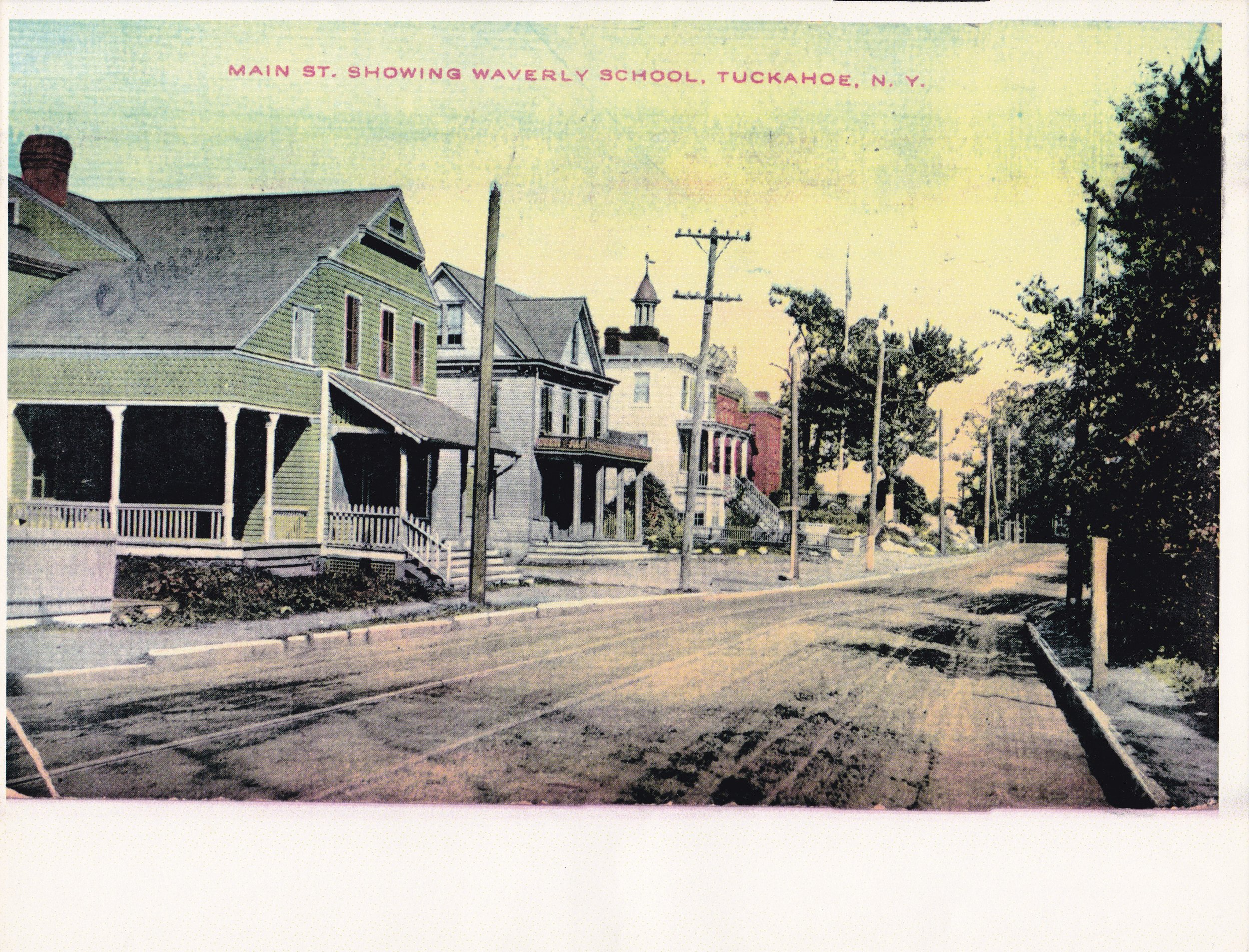 Pic-337 (Wavery School in Background, Main Street looking North from Waverly Square)