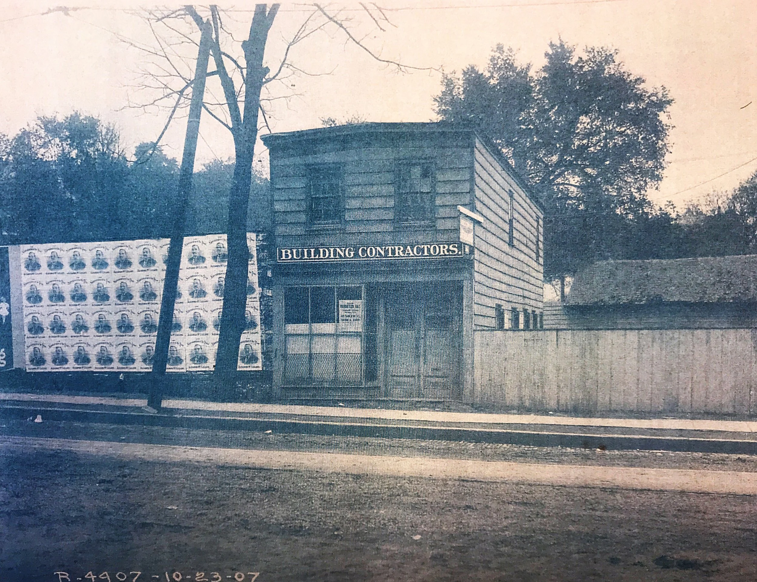 Pic-103 (Building Contractors, Main Street, near Depot Square ~1907)