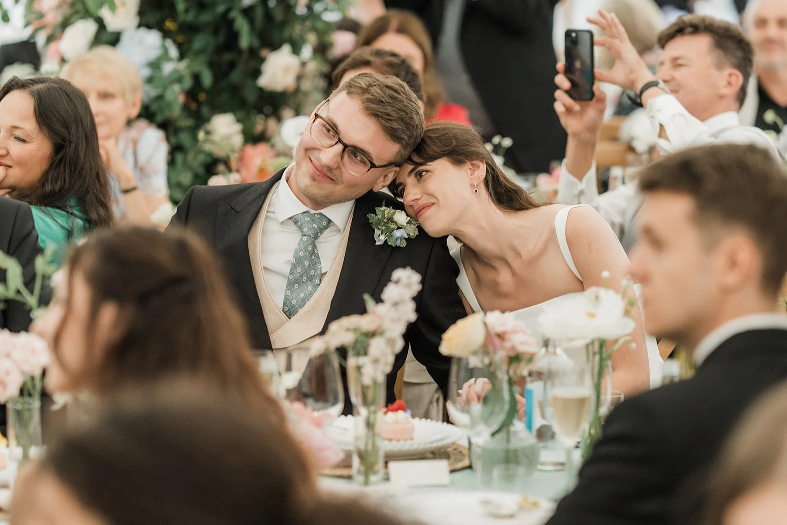 Bride and Groom in their luxury marquee west sussex wedding