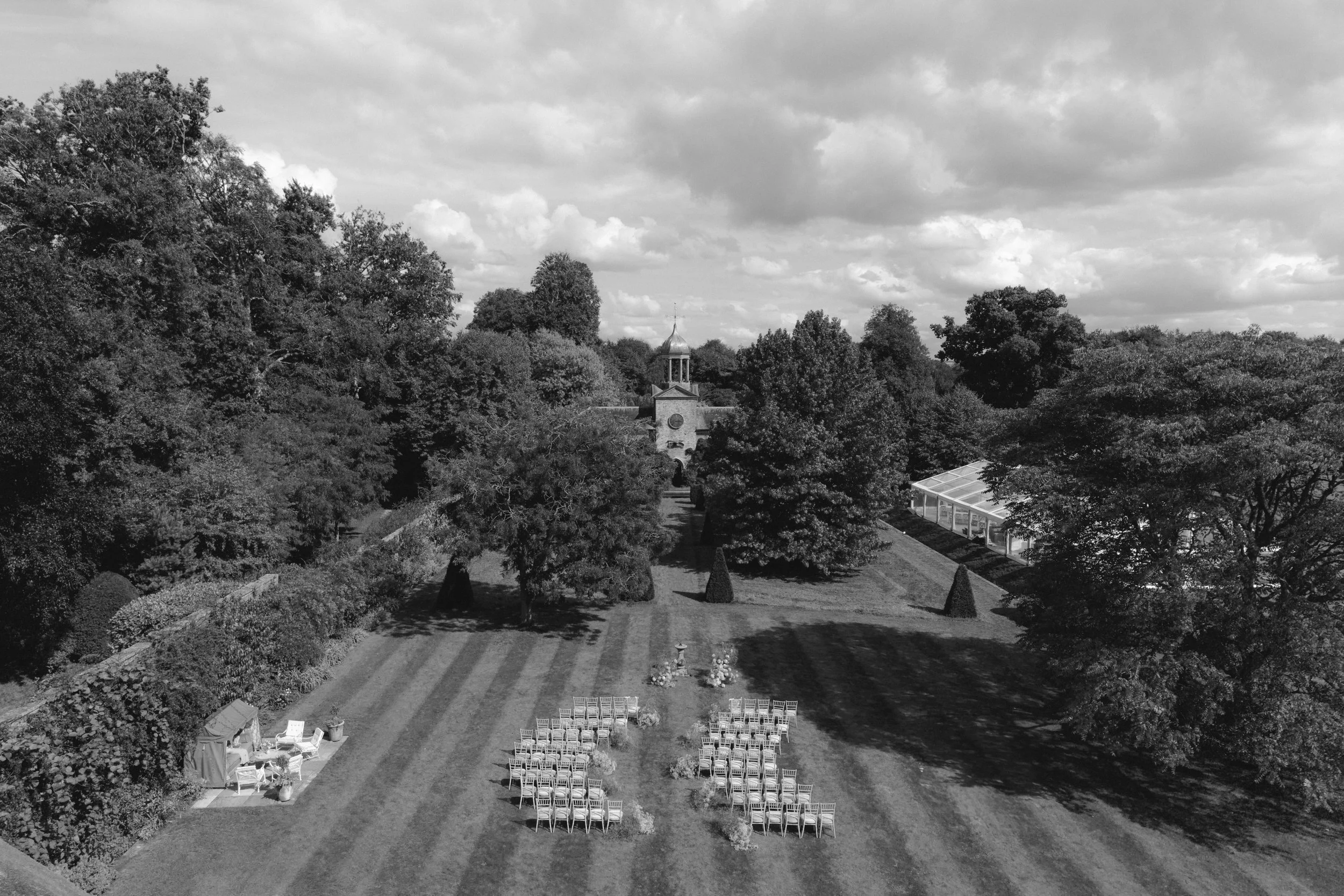curved outdoor at home ceremony