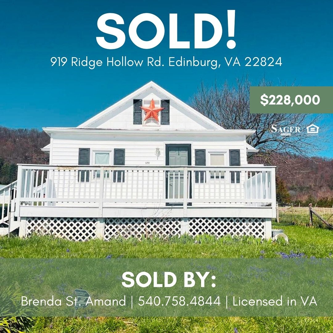This lovely home in Edinburg was sold by Brenda St. Amand. We are so happy for her and her buyers, and wishing them a lifetime full of happiness in this cozy abode ❤️ Edinburg is a sweet spot in Shenandoah County, not too far from shopping opportunit
