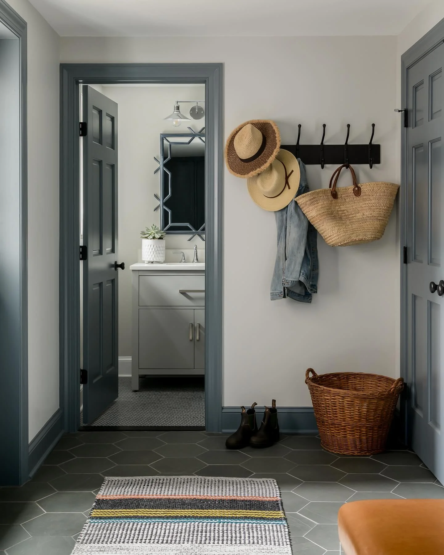 With everyone back to school this week mudrooms are working overtime.  We created this basement mudroom / bath for a busy family of three boys&hellip;you can bet it doesn&rsquo;t look like this after the first week of school!  Spaces should be used, 