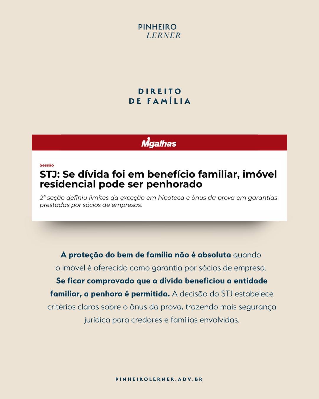 A 2&ordf; se&ccedil;&atilde;o do STJ decidiu que um im&oacute;vel residencial pode ser penhorado mesmo sendo bem de fam&iacute;lia, desde que fique comprovado que a d&iacute;vida assumida trouxe benef&iacute;cio direto &agrave; entidade familiar. Ess
