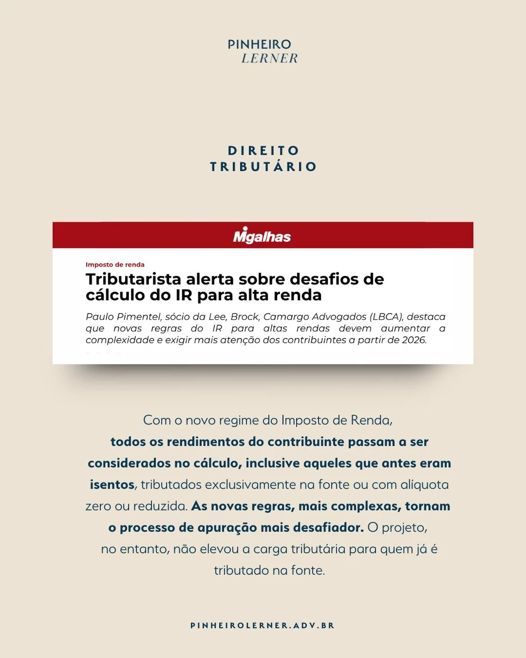 Como as novas regras do IRPF para alta renda podem afetar o seu planejamento financeiro?

O novo projeto de lei do Imposto de Renda prop&otilde;e mudan&ccedil;as relevantes que impactam diretamente os contribuintes com rendimentos mais elevados. 

A 