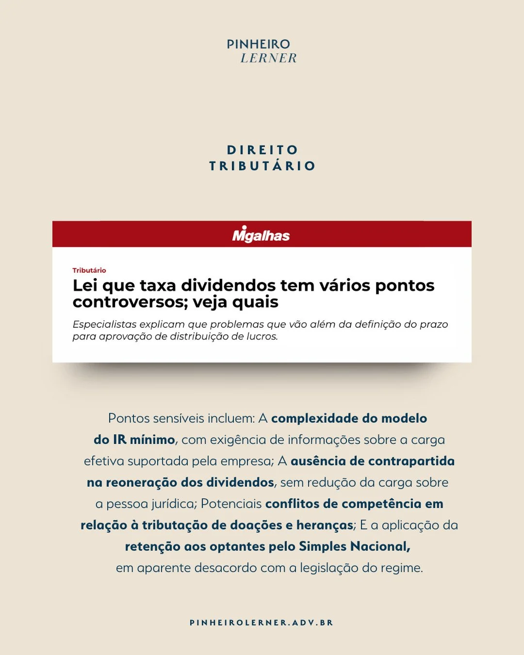 A recente decis&atilde;o do STF que prorrogou o prazo para aprova&ccedil;&atilde;o da distribui&ccedil;&atilde;o de lucros e dividendos, nos termos da Lei n&ordm; 15.270/25, trouxe &agrave; tona apenas parte das controv&eacute;rsias envolvendo a nova