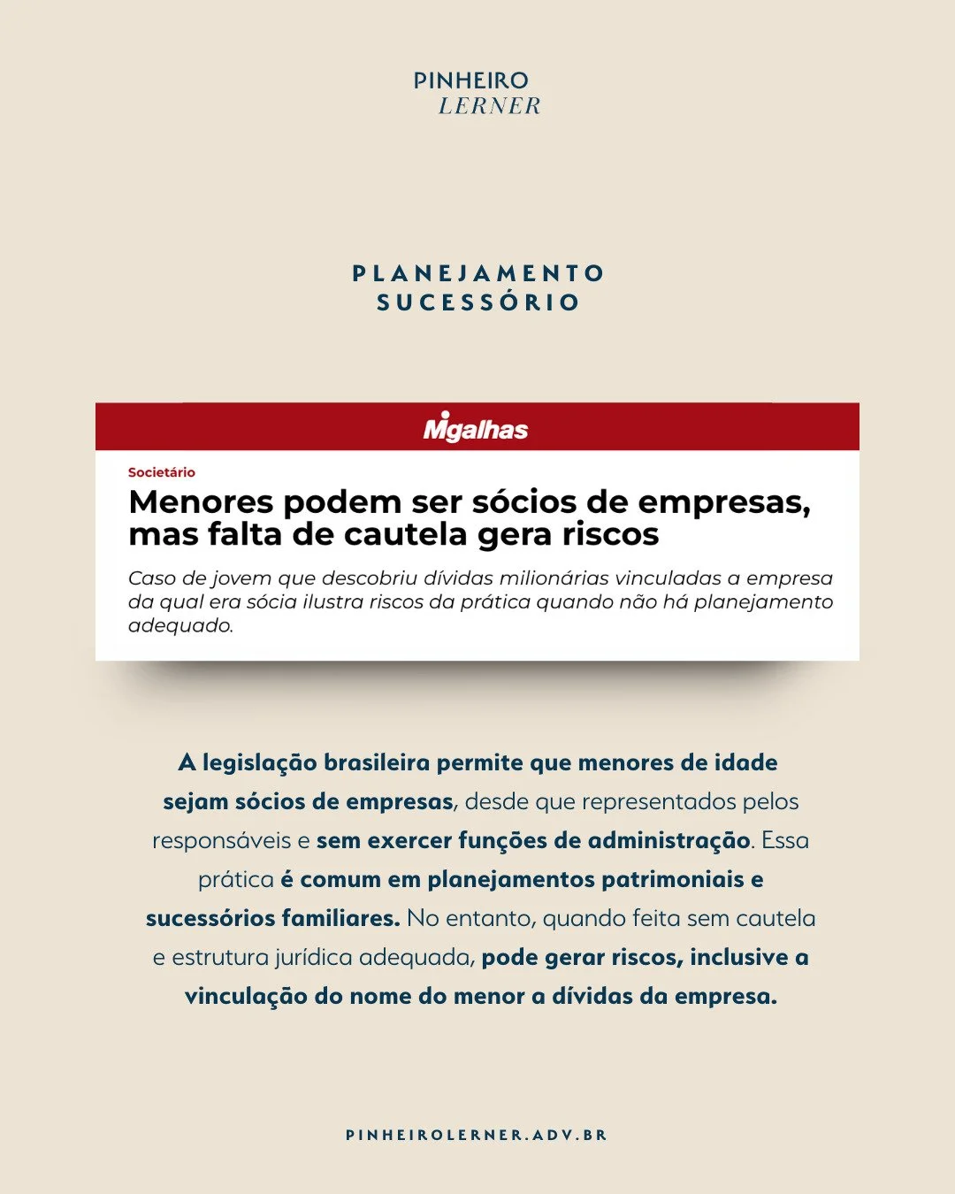 Menor de idade pode ser s&oacute;cio de empresa? 

A resposta &eacute; sim, a lei brasileira permite, mas aten&ccedil;&atilde;o, existem regras importantes!

Crian&ccedil;as e adolescentes podem participar do quadro societ&aacute;rio desde que sejam 