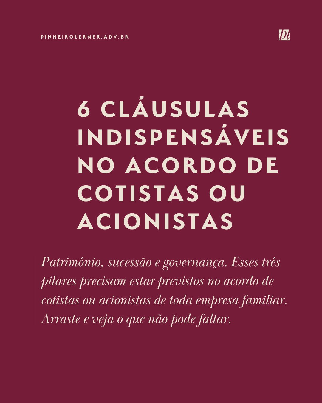 Muitos acordos existem no papel, mas n&atilde;o cobrem os pontos que realmente importam: quem pode entrar na sociedade, como o valor da empresa &eacute; calculado em uma sa&iacute;da, o que acontece com as cotas ap&oacute;s um falecimento e de que fo