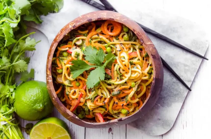 Asian Zucchini Noodle Bowl