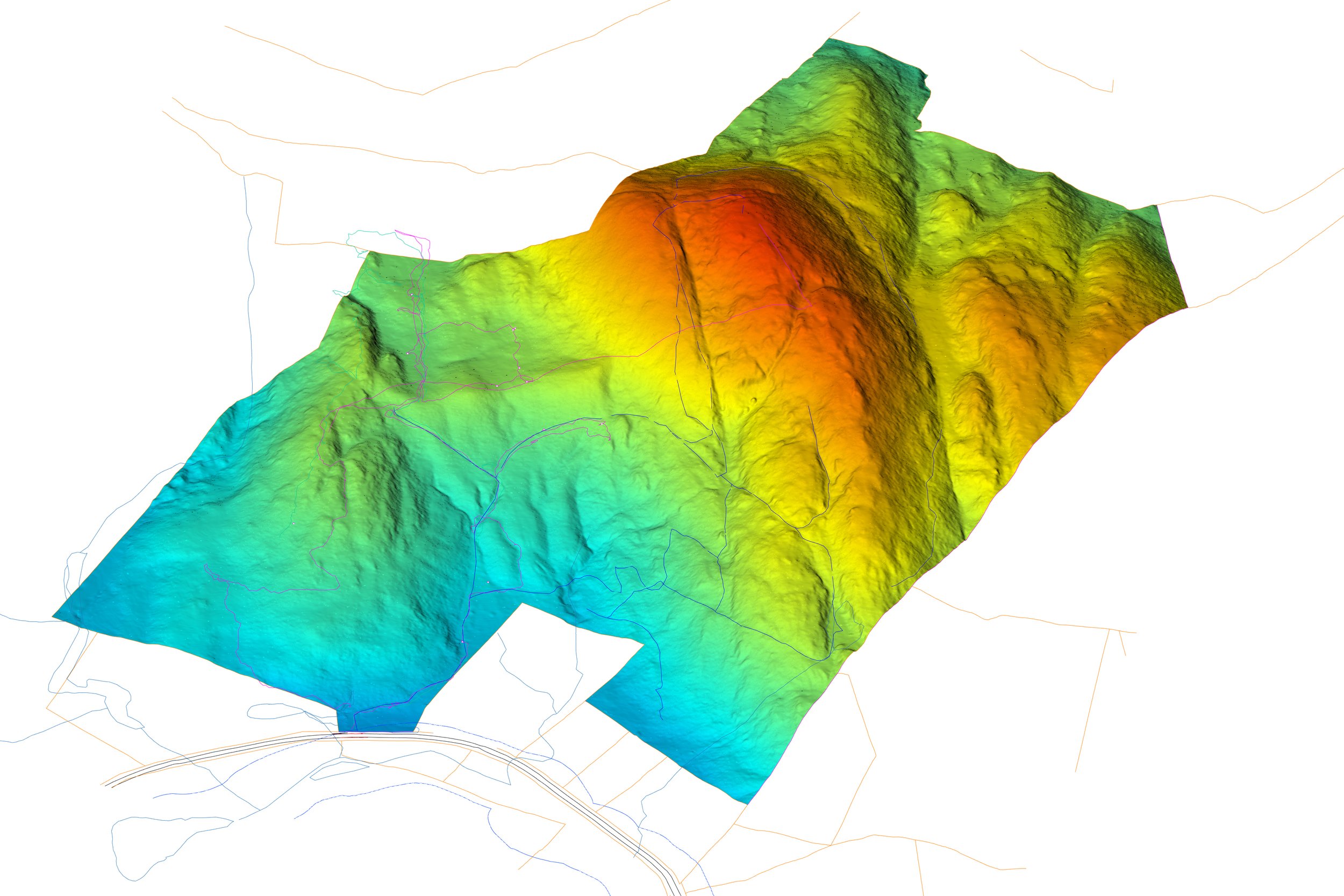 3D Image of Terrain and Trails