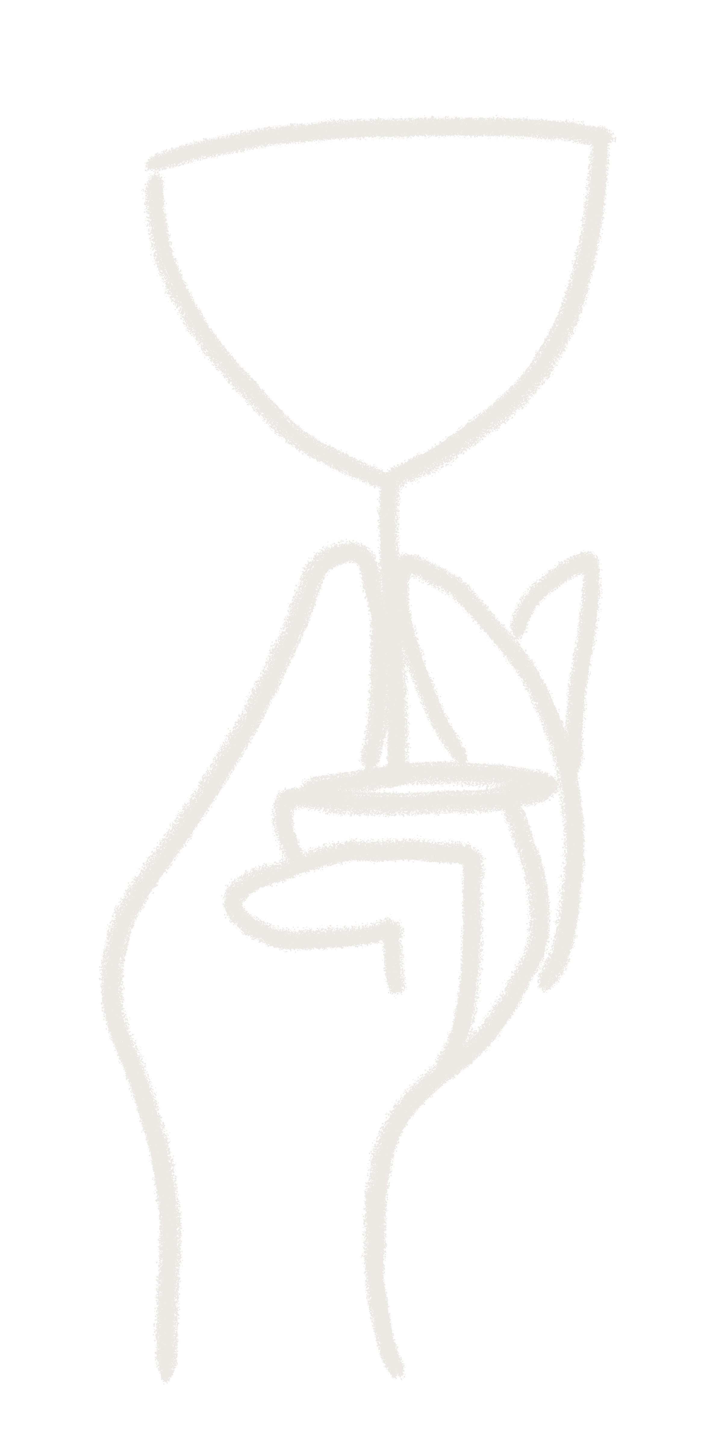 Happy person holding a wine glass or cocktail