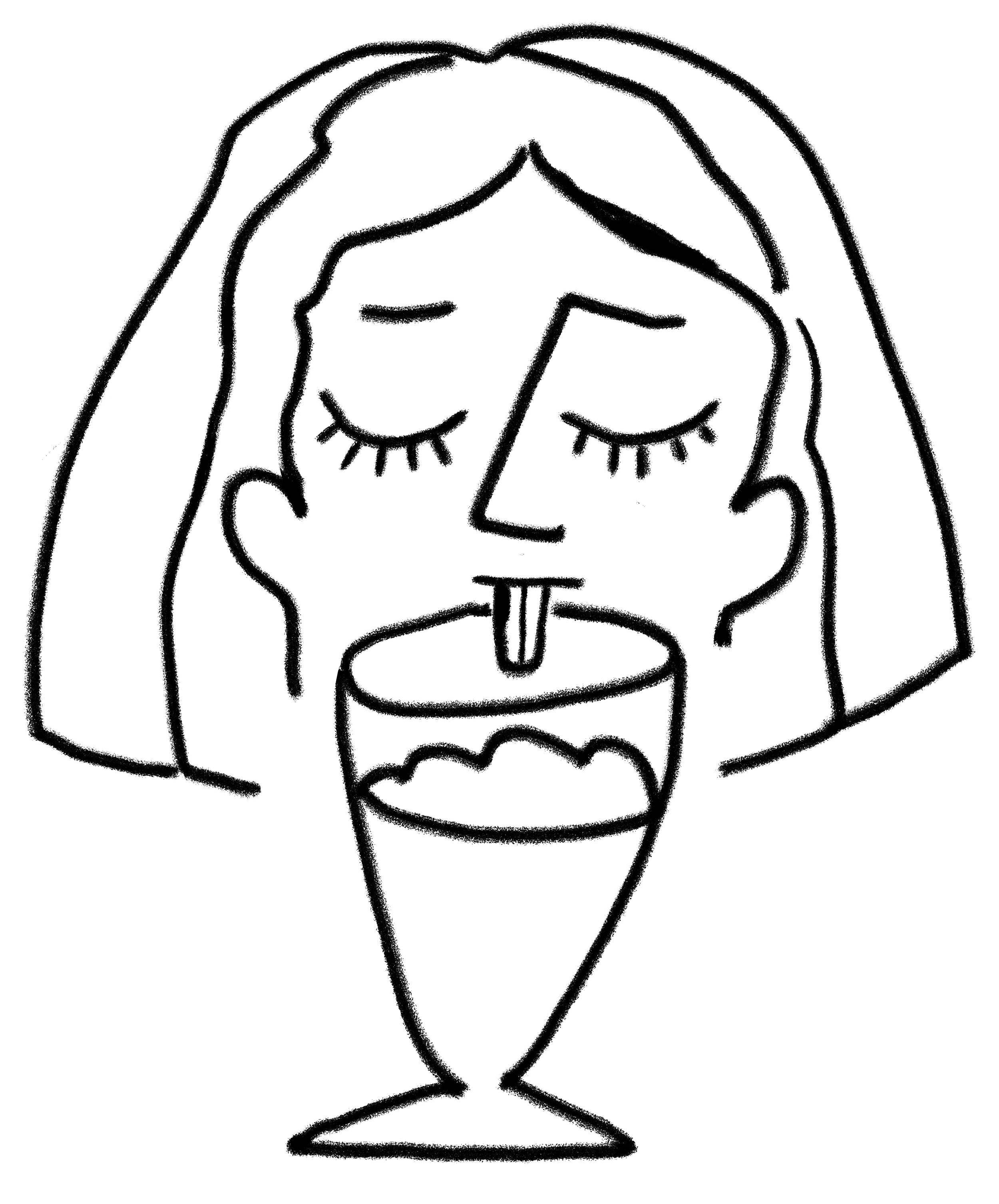 woman enjoying a dessert in a glass