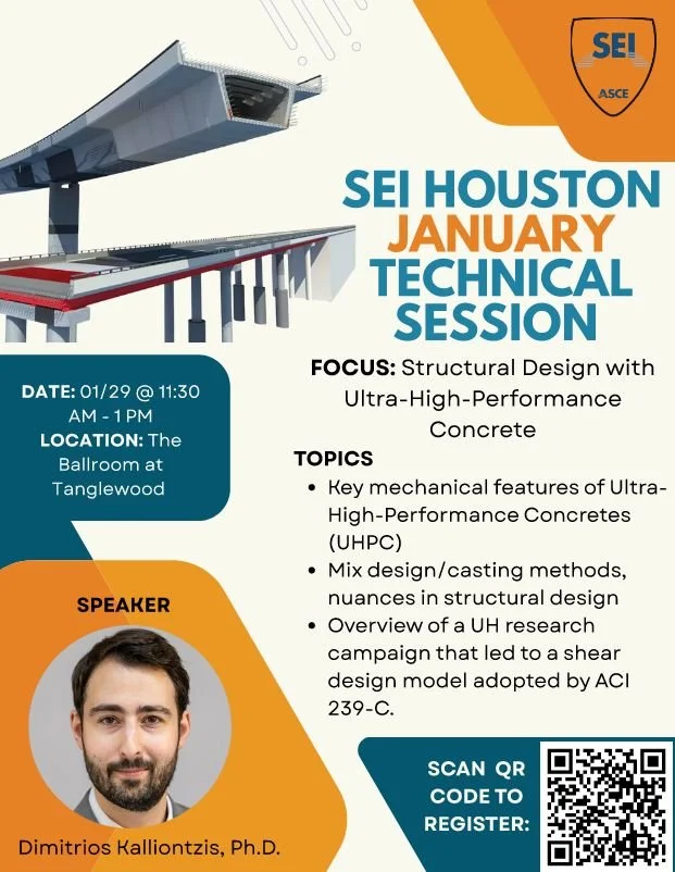 Dr. Kalliontzis invited by SEI Houston to discuss UHPC 
