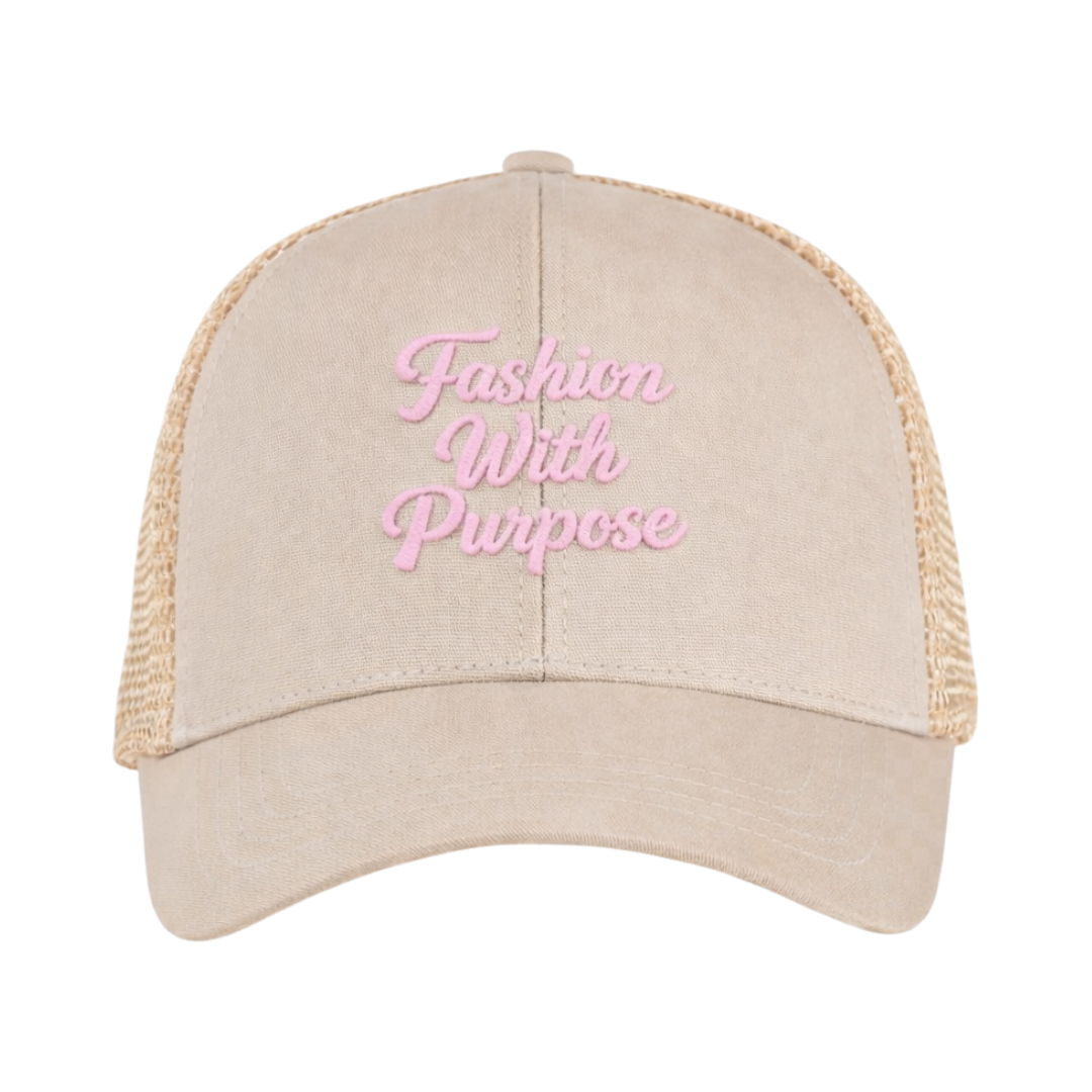 Cream + Pink Trucker Hat